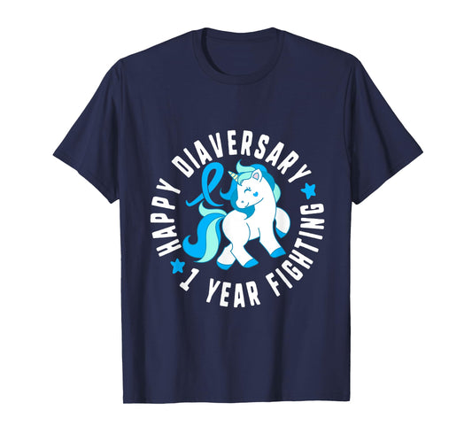 Happy Diaversary 1 Year Fighting Diabetes T1 Awareness Cute T-Shirt