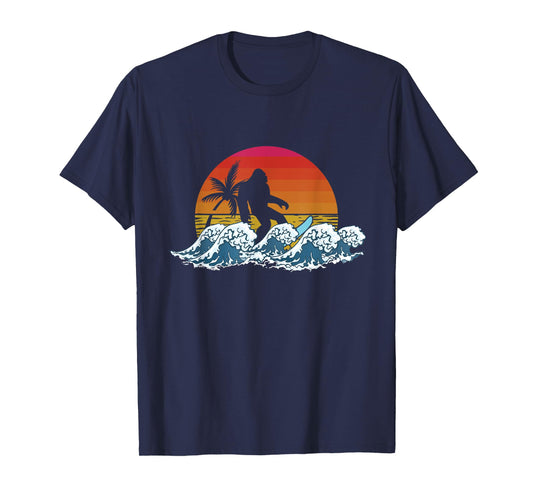Retro Yeti Sasquatch Bigfoot Surfer | Surfing Summer T-Shirt