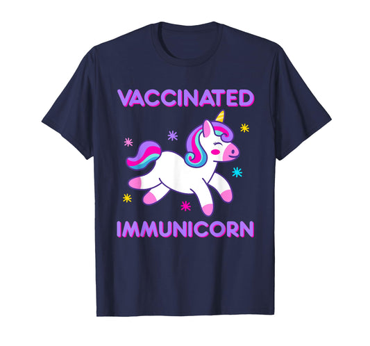 Vaccinated Immunicorn Funny Unicorn Pun Vaccination Vaccine T-Shirt