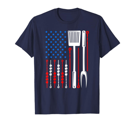 American Flag Barbecue Son Dad Husband Fathers Day Funny T-Shirt