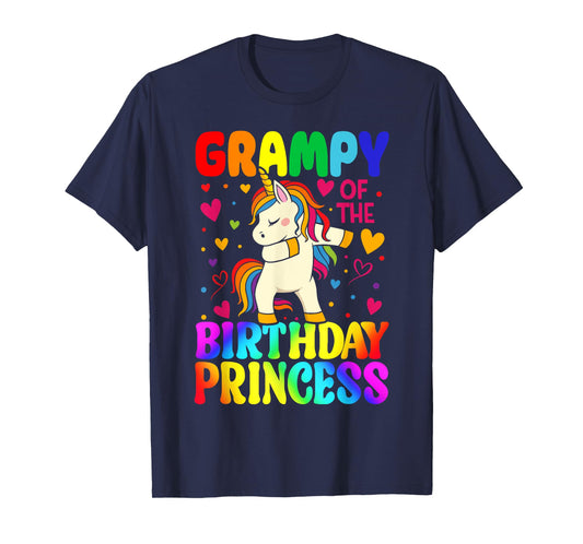 Grampy Of The Birthday Princess Unicorn Matching Family T-Shirt