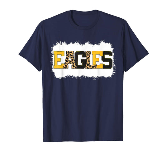 School Spirit Mascot Eagles Leopard Print Teacher Shirt T-Shirt