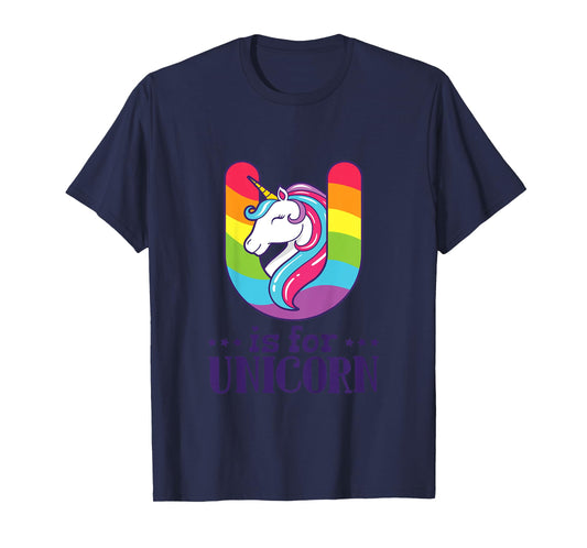 U Is For Unicorn Alphabet T-Shirt