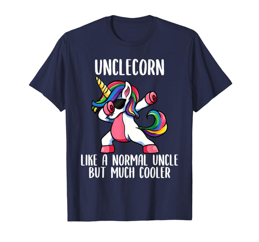 Magical Unicorn Family Matching Outfit Co. UncleCorn Cute T-Shirt, Unicorn Uncle Niece Fun Match Up Adult Tee, Black, Small