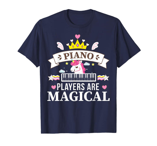 Piano Player Girl, Unicorn Student Learning Pianist Music T-Shirt