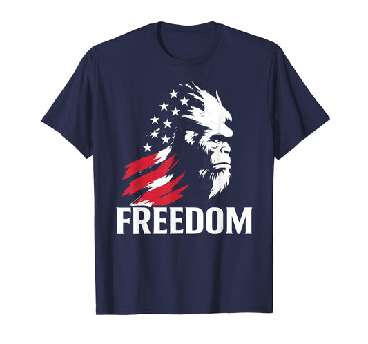 Vintage American Flag Bigfoot Freedom T-Shirt