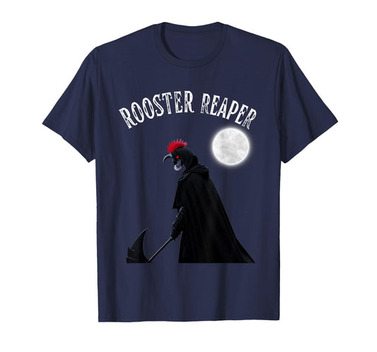 Halloween Scary Chicken Rooster Reaper Goth Farmer T-Shirt