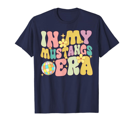 in My Mustangs Era Back to School Spirit Game Retro Groovy T-Shirt