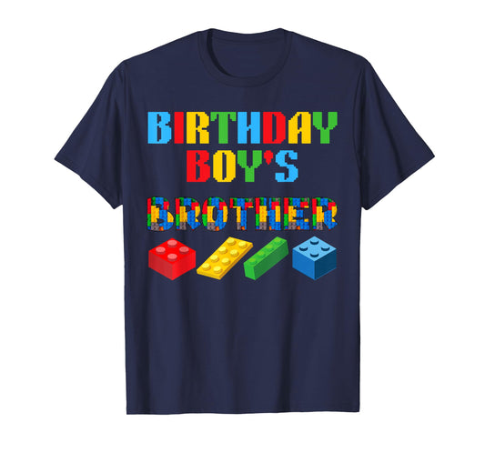 Brother Birthday Boy's Blocks Building Master Builder Funny T-Shirt