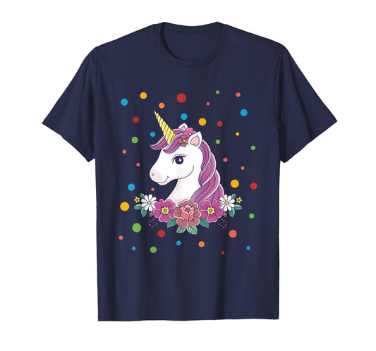 Dot Day Shirt Polka Dots Dotted Unicorn Kid Girls Youth T-Shirt