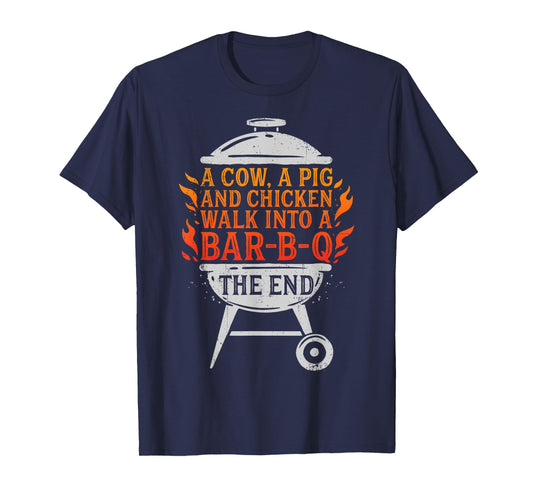 Chef A Cow A Pig And A Chicken Walk Into A BBQ Barbecue T-Shirt