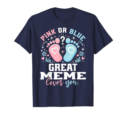 Pink or Blue Great Meme Footprints Gender Reveal T-Shirt