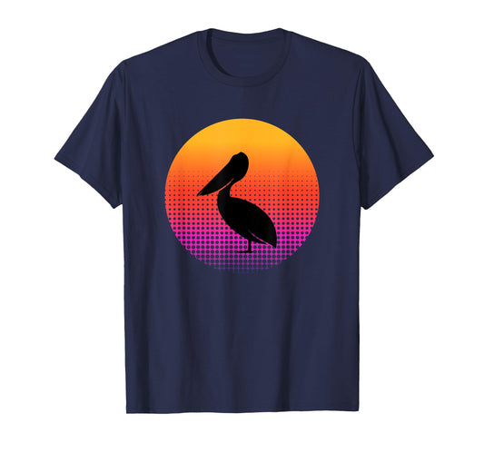 Retro Sunset Pelican Bird Animal Lover Gifts Men Women Youth T-Shirt