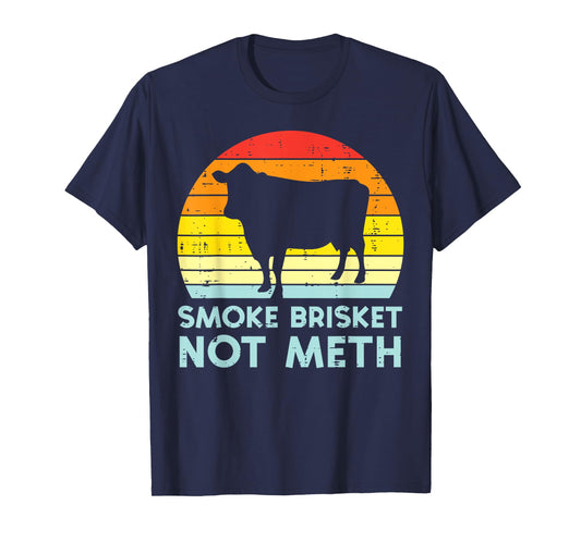 Grill Brisket Beef Sunset Retro Bbq Barbecue Grill Women Men T-Shirt