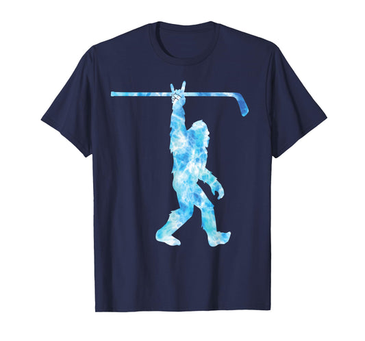 Bigfoot Hockey Funny Sasquatch Rock An Roll Youth Boys Men T-Shirt