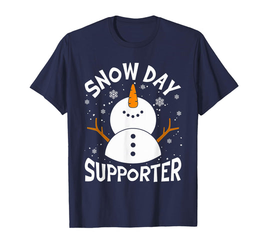 Snow Day Supporter Snowflake Funny Teacher Christmas Pajamas T-Shirt