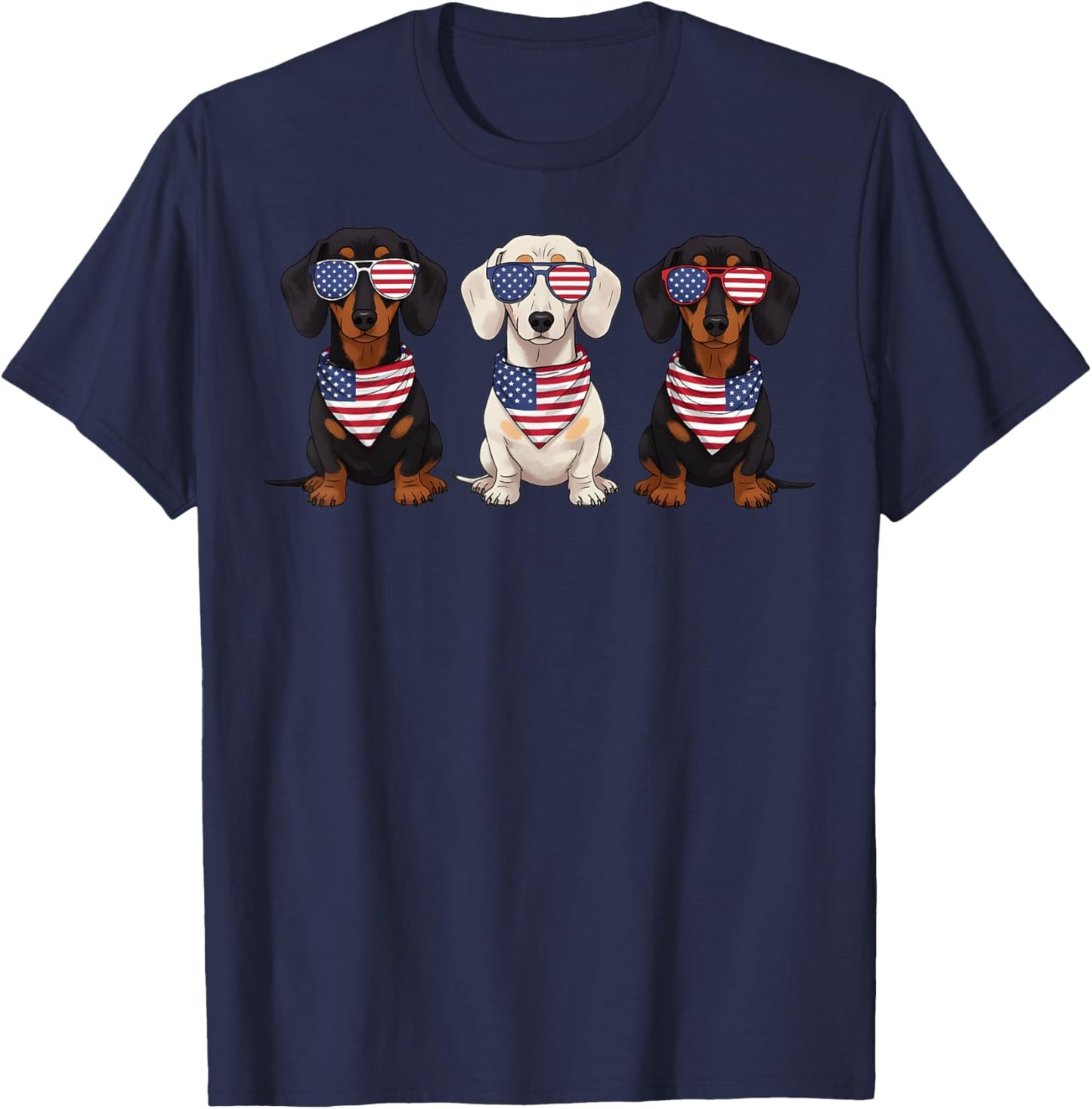 Patriotic Dachshund Dog American Flag USA 4th of July T-Shirt