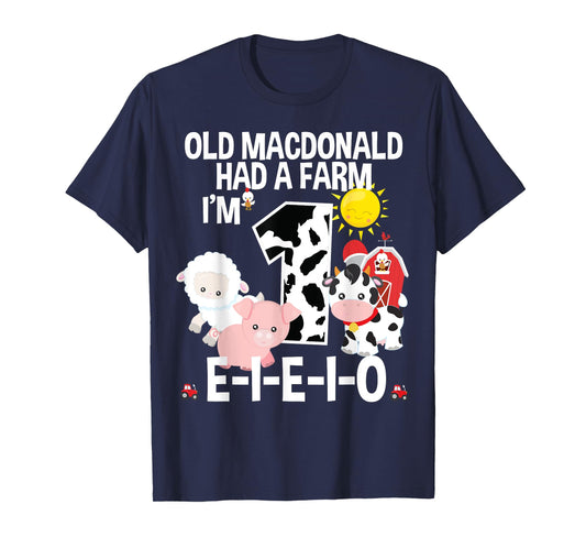 Toddler Kids Old MacDonald 1st Birthday Party Nursery Song T-Shirt