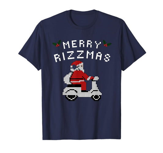 Merry Rizzmas Kids Teens School Funny Christmas Santa Claus T-Shirt