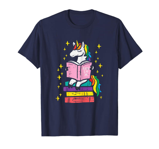 Reading Unicorn Cute Book Lover Bookworm Women Girls T-Shirt