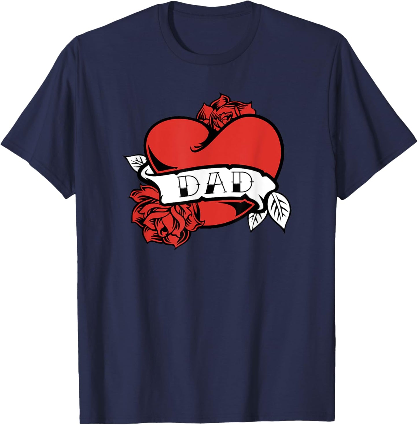 Dad Heart Tattoo Valentine's Day Father's Day Love T-Shirt