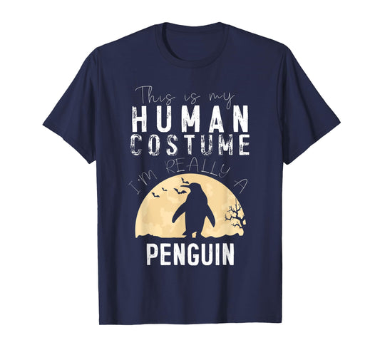 Halloween Human Costume Penguin Creepy Horror T-Shirt