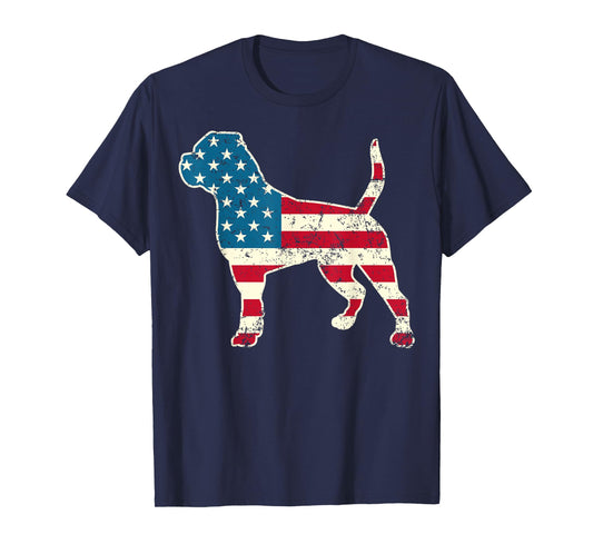 American Bulldog 4th of July Dog Lover Men USA American Flag T-Shirt