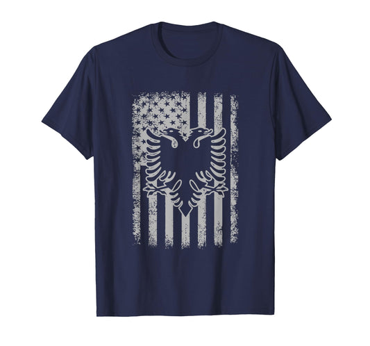 Albania American USA Flag Patriotic Albanian Women Men T-Shirt