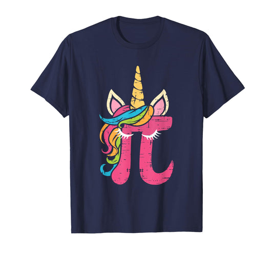 Cute Unicorn Pi Day 3.14 Math Number Pi Math Pun Girls Kids T-Shirt