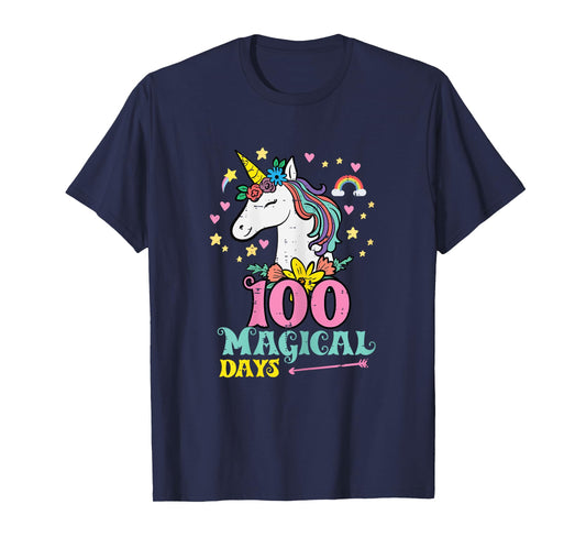 100 Days Unicorn 100th Day School Teacher Women Girls Kids T-Shirt