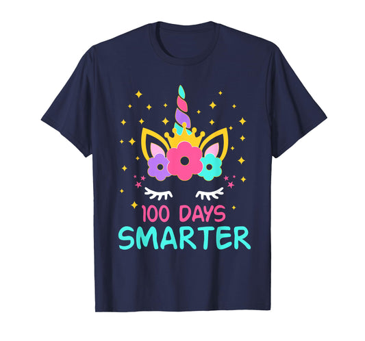 100 days of school Cute Unicorn 100th Day Of School Girls T-Shirt