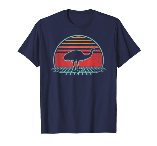 Emu Bird Rhea Retro Vintage 80s Style Gift T-Shirt