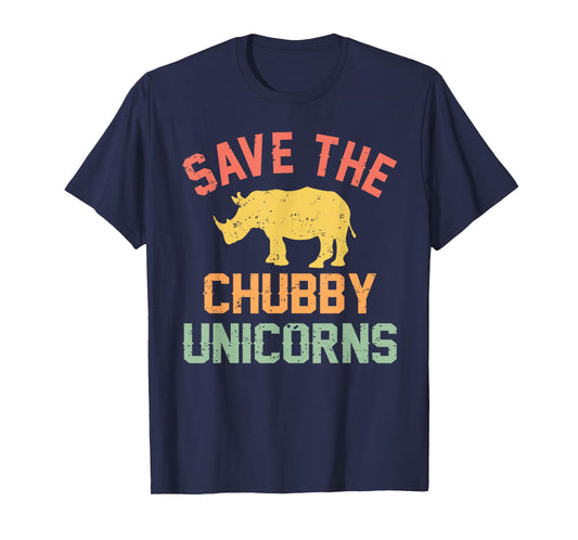 Save the Chubby Unicorns T Shirt Vintage Colors Distressed T-Shirt