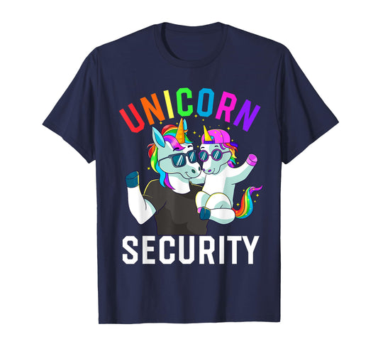 Unicorn Security Boy Brother Baby Sister Dad Family Birthday T-Shirt
