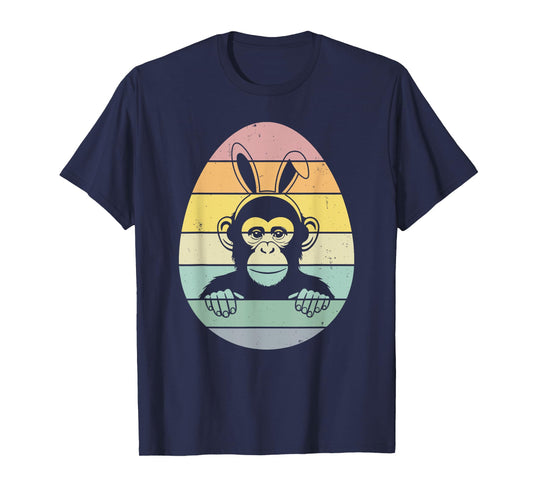 Retro Easter Egg Monkey Easter Day Womens Mens Kids T-Shirt