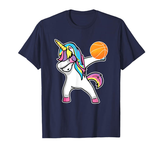Girls Unicorn Dabbing Basketball Player Shirt Funny Bballer T-Shirt