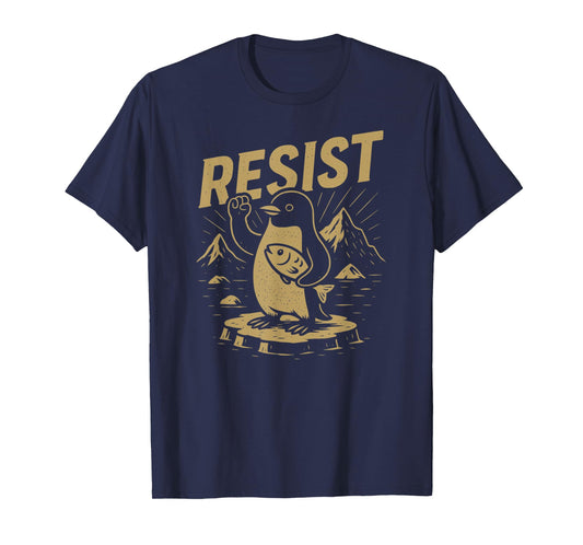 Funny Graphic Penguins Resist Penguin Against Tariffs T-Shirt