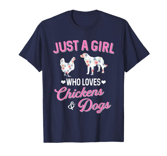 Just A Girl Who Loves Chickens Dog Lover Women Farmer T-Shirt