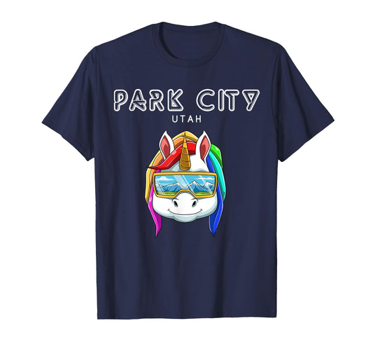 Park City North Utah - Ski and Snowboard Unicorn T-Shirt