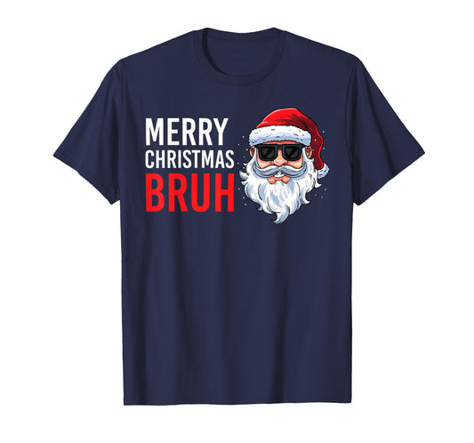 Merry Christmas Bruh Meme Funny Saying for Brother Boys Men T-Shirt