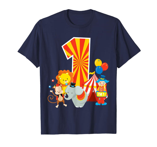 1st Birthday Shirt Boys Girls Circus Theme Birthday Party T-Shirt