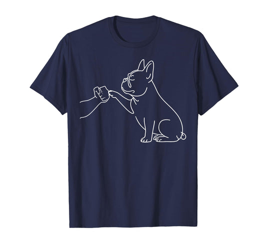 Human and Dog Paw Fist Bump Dog Lover French Bulldog T-Shirt