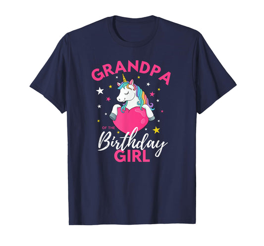 Grandpa Of The Birthday Girl Unicorn T-Shirt