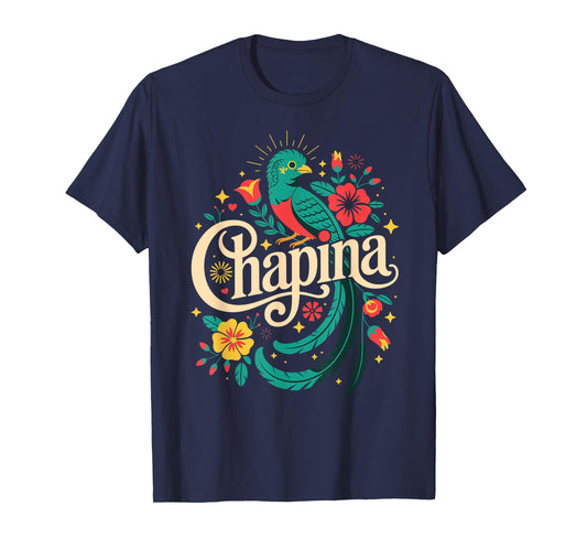 Chapina Guatemalan Pride Design with Quetzal Bird T-Shirt