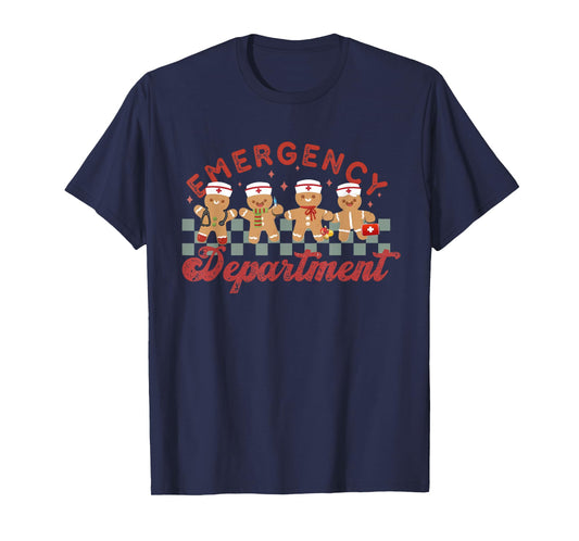 Emergency Department Shirt ER Crew Team Nurse Christmas Emergency Department ER Crew Gingerbread Nurse T-Shirt