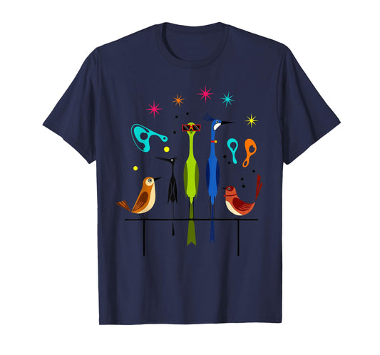 Retro Mid-Century Modern Birds 50s 60s Style Men Women Kid T-Shirt