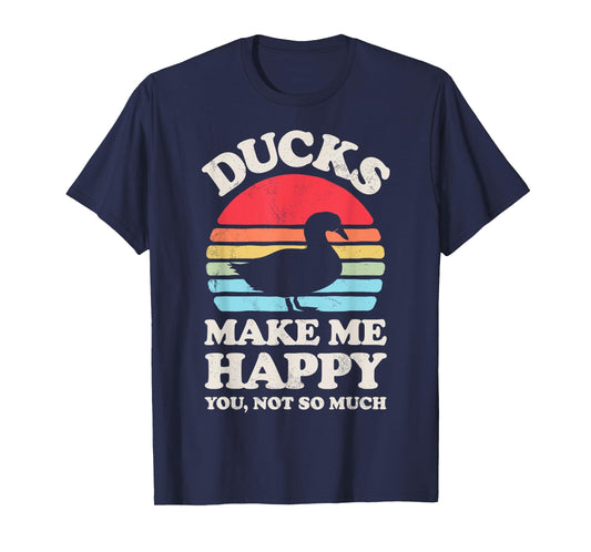Ducks Make Me Happy Funny Duck Lover Farmer Farm Retro Men T-Shirt