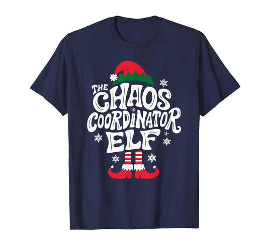 Christmas Chaos Coordinator Elf Xmas Pajama Gift Mom & Dad T-Shirt