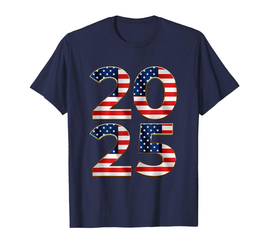 2025 Happy New Year American US Flag Patriotic 4th of July T-Shirt