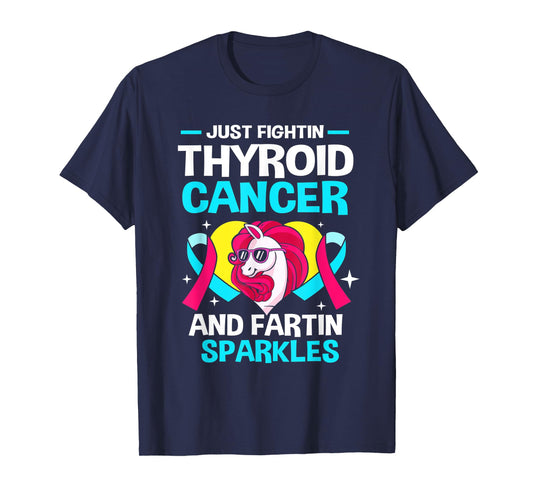Unicorn Thyroid Cancer Funny Thyroid Cancer Warrior T-Shirt